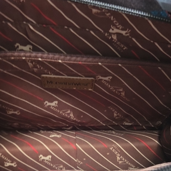 NWT Montana West Red and Black Geometric Tote - Picture 8 of 10